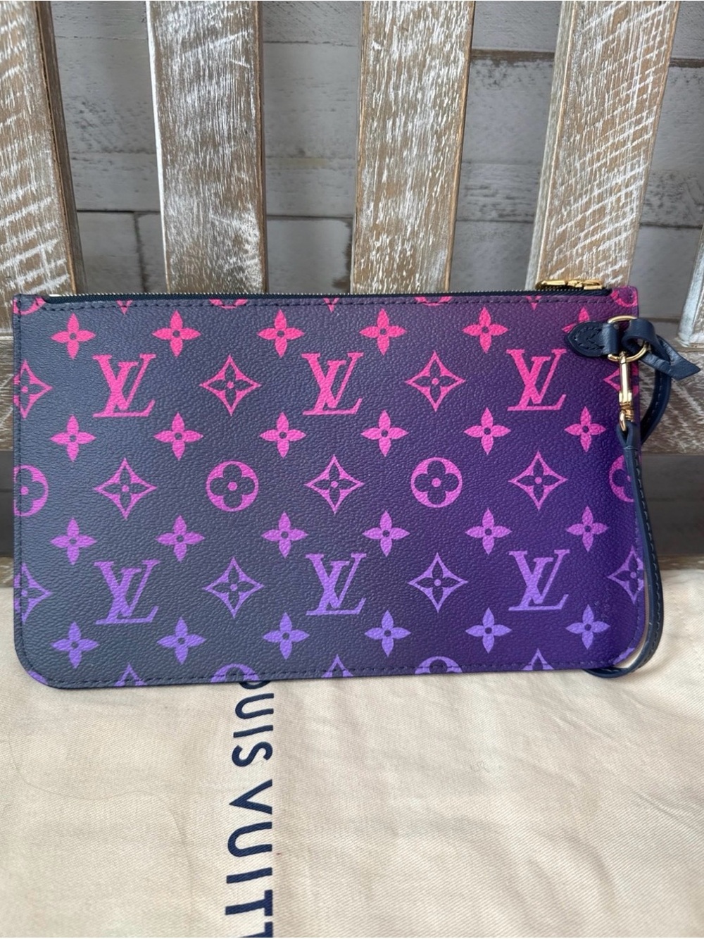 Louis Vuitton Monogram Midnight Fuschia Pouchette Wristlet from Neverfull MM - Picture 3 of 10